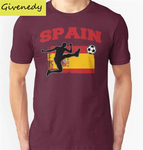 Испания печати 2016 Новый Летний Дизайн Стиль Футболки 100% хлопок с коротким