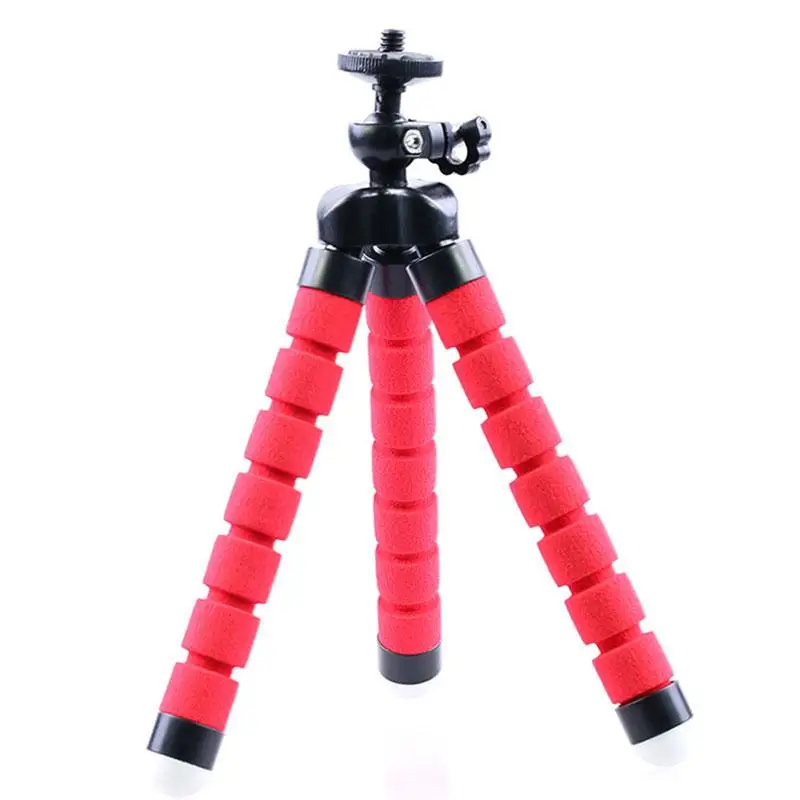 red Гибкий мини-штатив с губкой Осьминог подставка для Gopro камера телефон фотография Штатив аксессуары с зажимом для телефона - Цвет: red