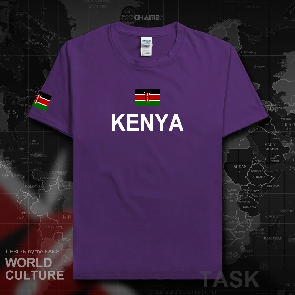 Kenyan Мужская футболка Мода 2017 Джерси национальная команда 100% хлопок спортивная