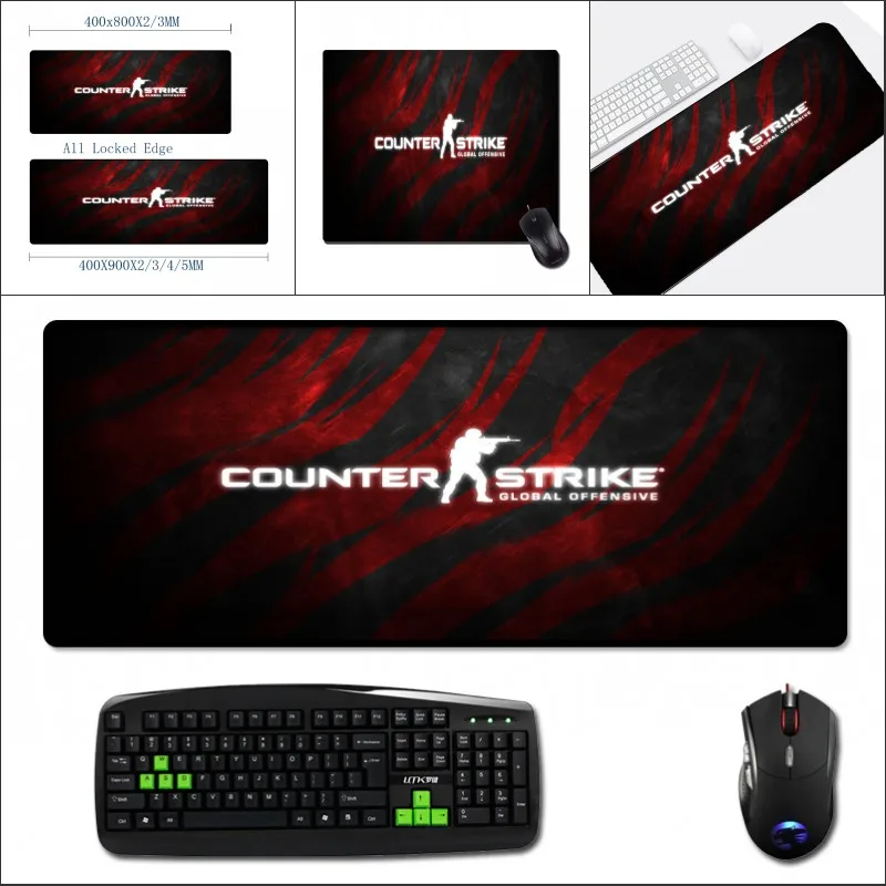 Congsipad Cs Go Counter Strike Global offency коврик для мыши с принтом Большой размер с блокировкой края ПК игровой коврик для мыши Csgo