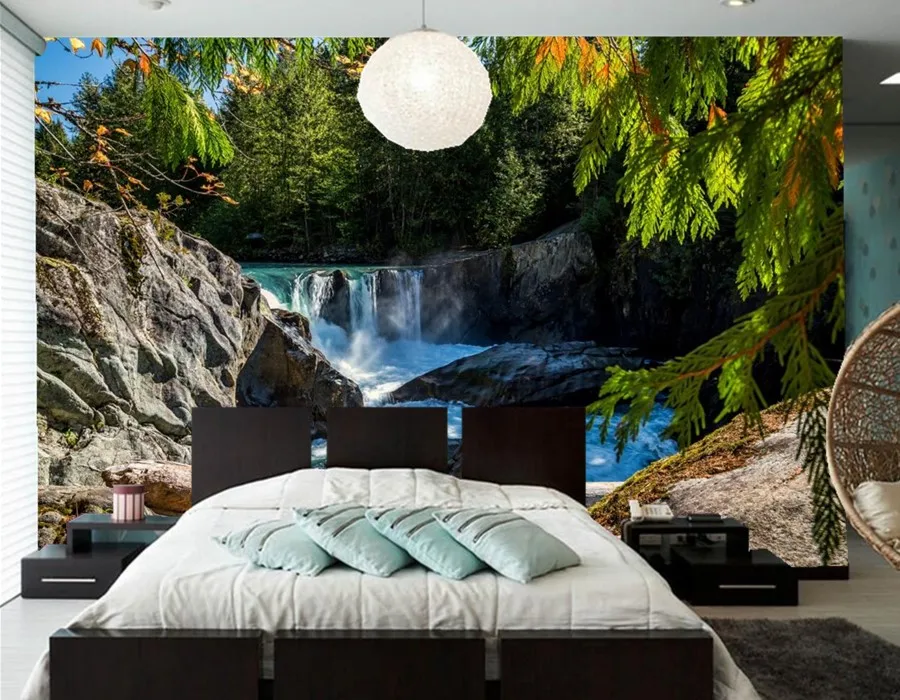 Обои с изображением водопадов из канадских рек настенные 3D обои для гостиной