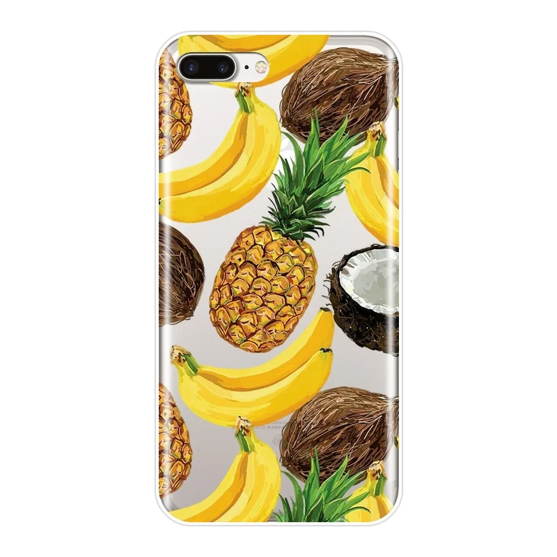 Задняя крышка с персиковым ананасом и бананом авокадо для iPhone X XR XS MAX 8 7 6 S мягкий