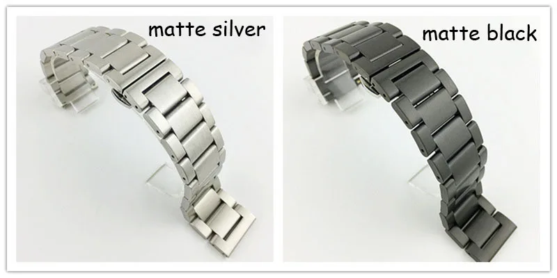 Ремешок для часов из нержавеющей стали, металлический браслет на запястье с пряжкой-бабочкой, глянцевый матовый сменный ремешок для часов 16, 18, 20, 21, 22, 23, 24, 26 мм