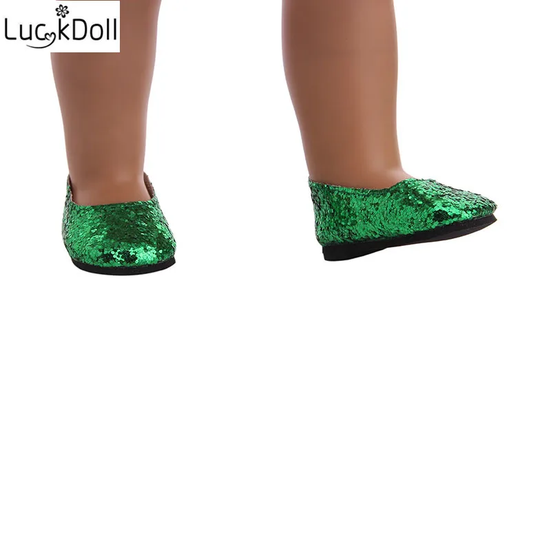 Luckdoll Красивая 18 дюймов американская Кукла Блестки туфли кукольные аксессуары мини обувь детская лучший подарок n1564-n1673