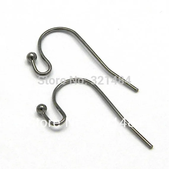 Hot Sale 2000pcs Gunmetal black French ball end Earring hooks earwires wires findings for Jewelry DIY