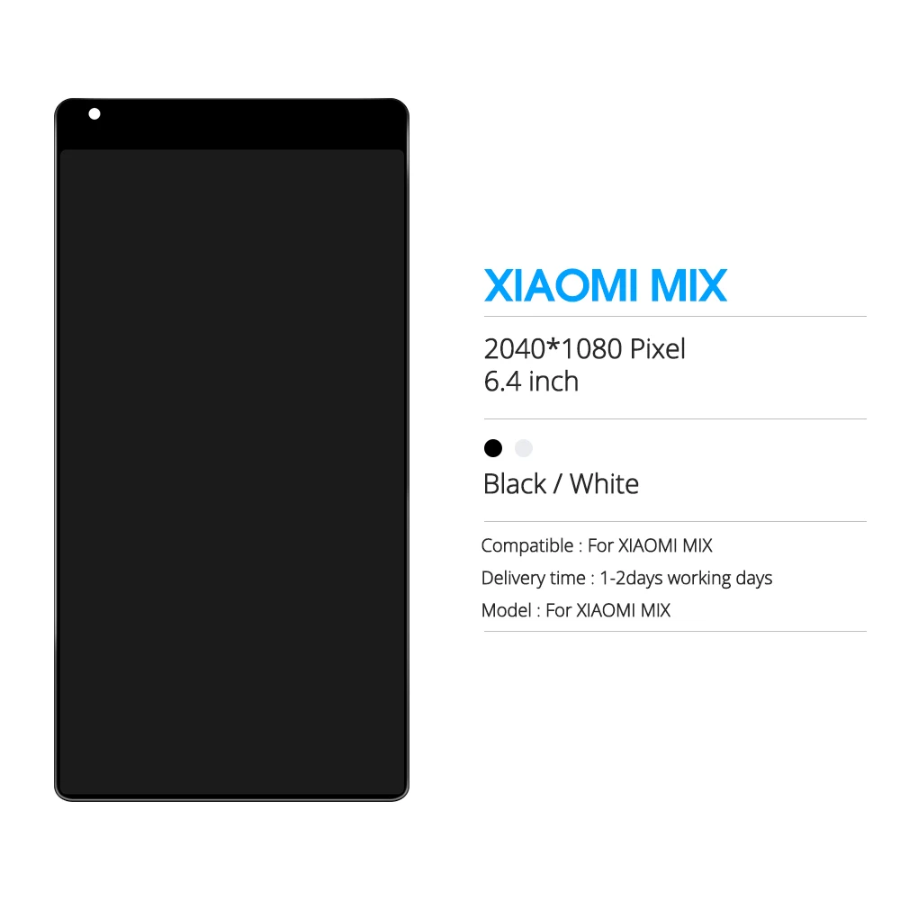Черный/белый для Xiaomi mi x ЖК-дисплей кодирующий преобразователь сенсорного экрана в сборе с рамкой для 6," Xiaomi mi X Бесплатные инструменты