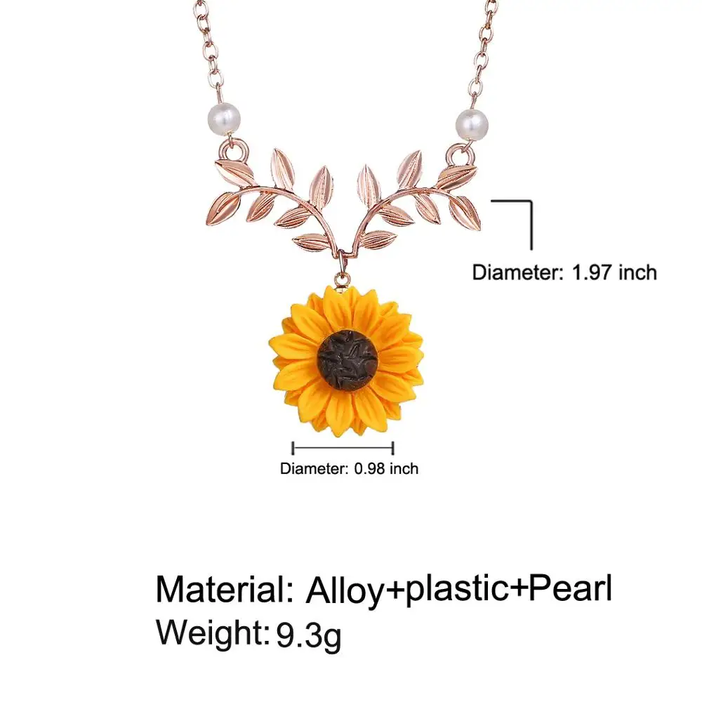 Женское Ожерелье из подсолнечника Poputton серебряное ожерелье розовое золото кулон
