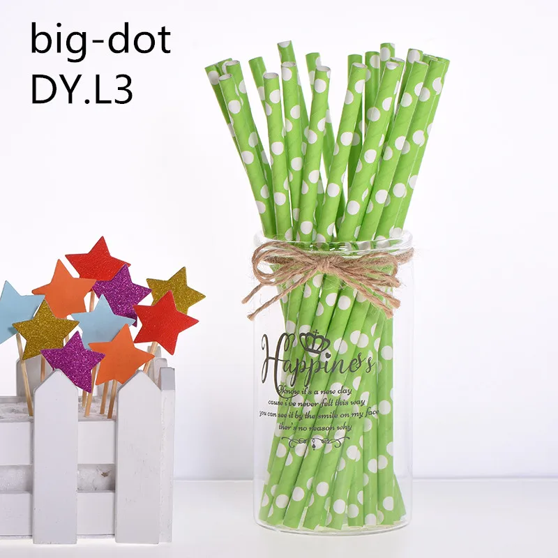 DOT DY.L3 25 шт. креативные топперы для торта Фламинго бумажная соломинка для питья для детского душа мальчишник вечерние украшения для вечеринки сделанные своими руками - Цвет: DOT DY.L3
