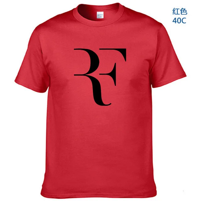 Летняя модная футболка с буквенным принтом Мужская футболка для фитнеса Roger Federer Homme уличная хлопковая Футболка в стиле хип-хоп - Цвет: Red-B