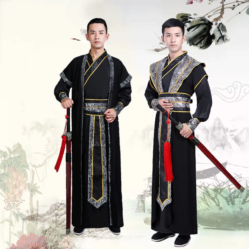Hanfu мужской сценический костюм, костюм фехтовальщика Тан, одежда для женщин и мужчин, традиционный халат в китайском стиле, костюмы для выступлений
