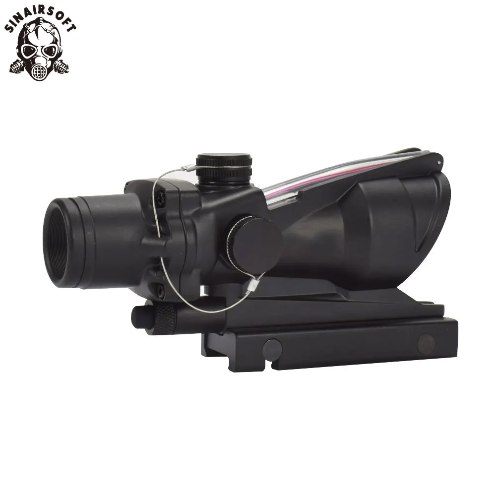 SINAIRSOFT Охотничий Прицел ACOG 1X32 оптика из настоящего волокна красный зеленый с подсветкой 11+ 20 мм RailMount тактический оптический прицел