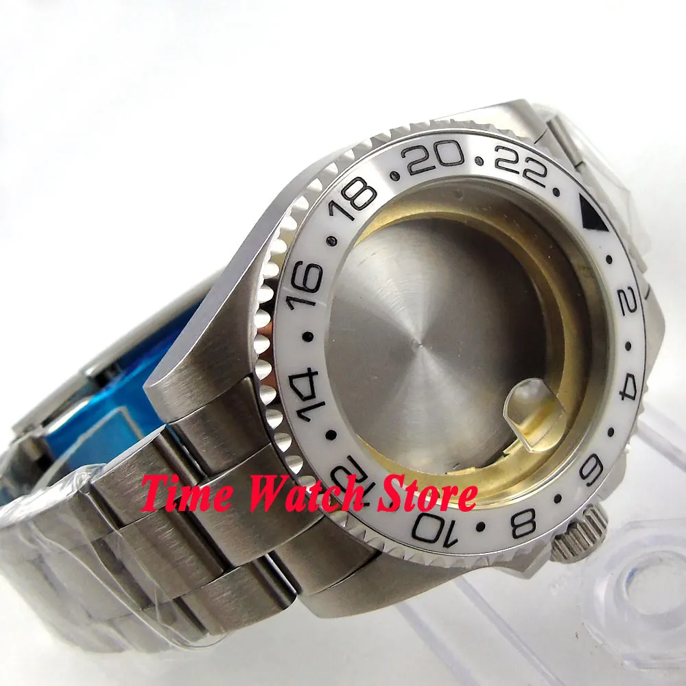 43 мм белая керамическая рамка строительный чехол с браслетом Miyota 8215 Mingzhu 3804 ETA 2836