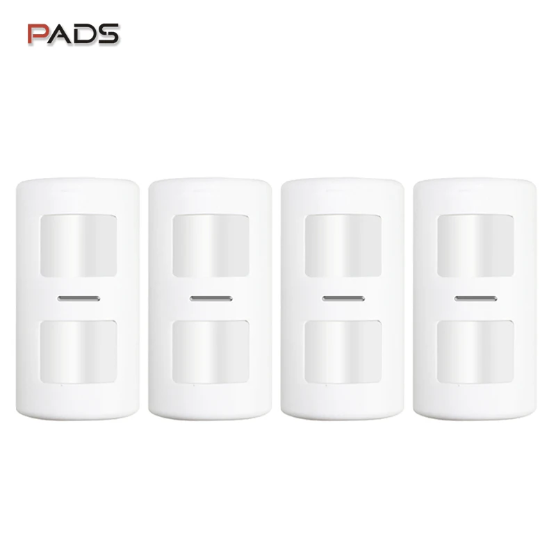 4 pcs Беспроводной, для домашних животных, двойной зонд, Пассивный, инфракрасный детектор сигнализации, ПЭТ, Immune PIR датчик движения для безопасности, GSM система сигнализации, наборы - Цвет: 4 pcs