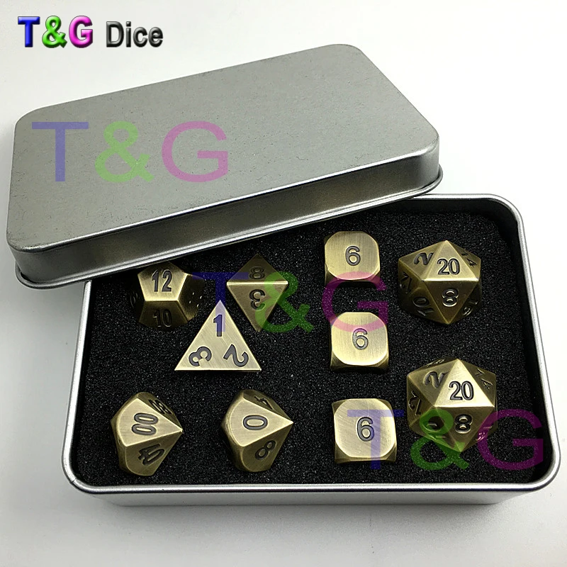 Металлический эльфийский кости набор из 10 для ролевых игр TRPG игры Подземелья и
