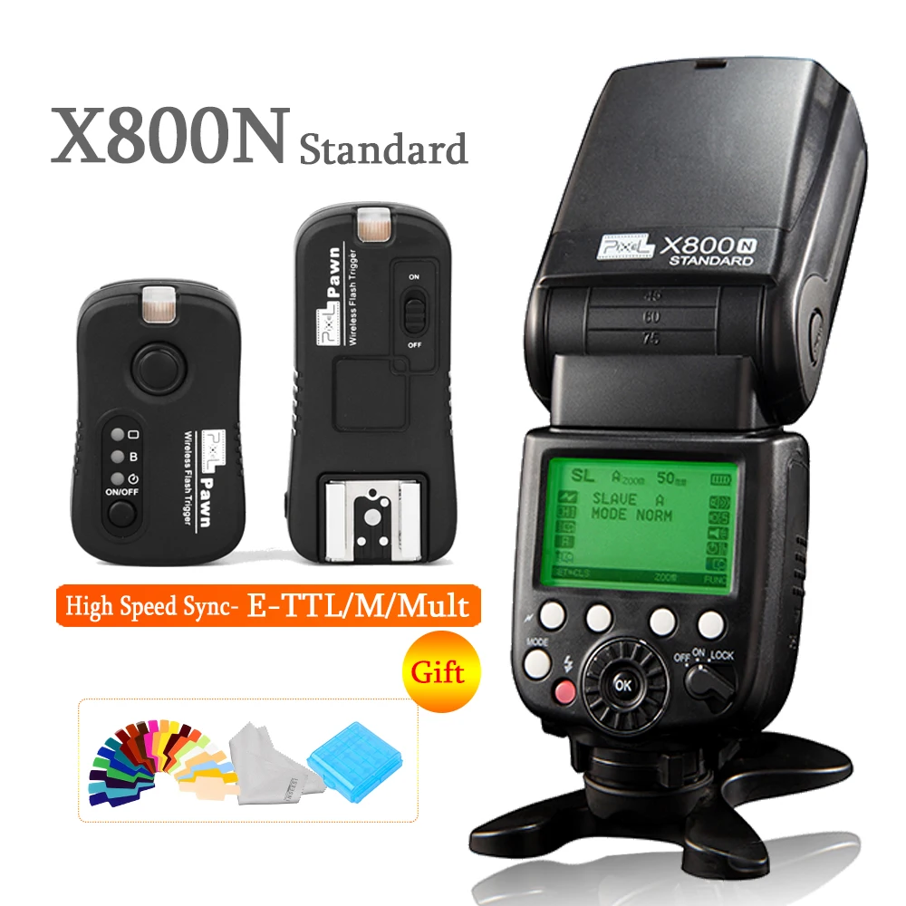 Pixel X800N Стандартный беспроводной i TTL HSS Вспышка Speedlite + TF 362 триггер для Nikon D7100 D3100 D5300