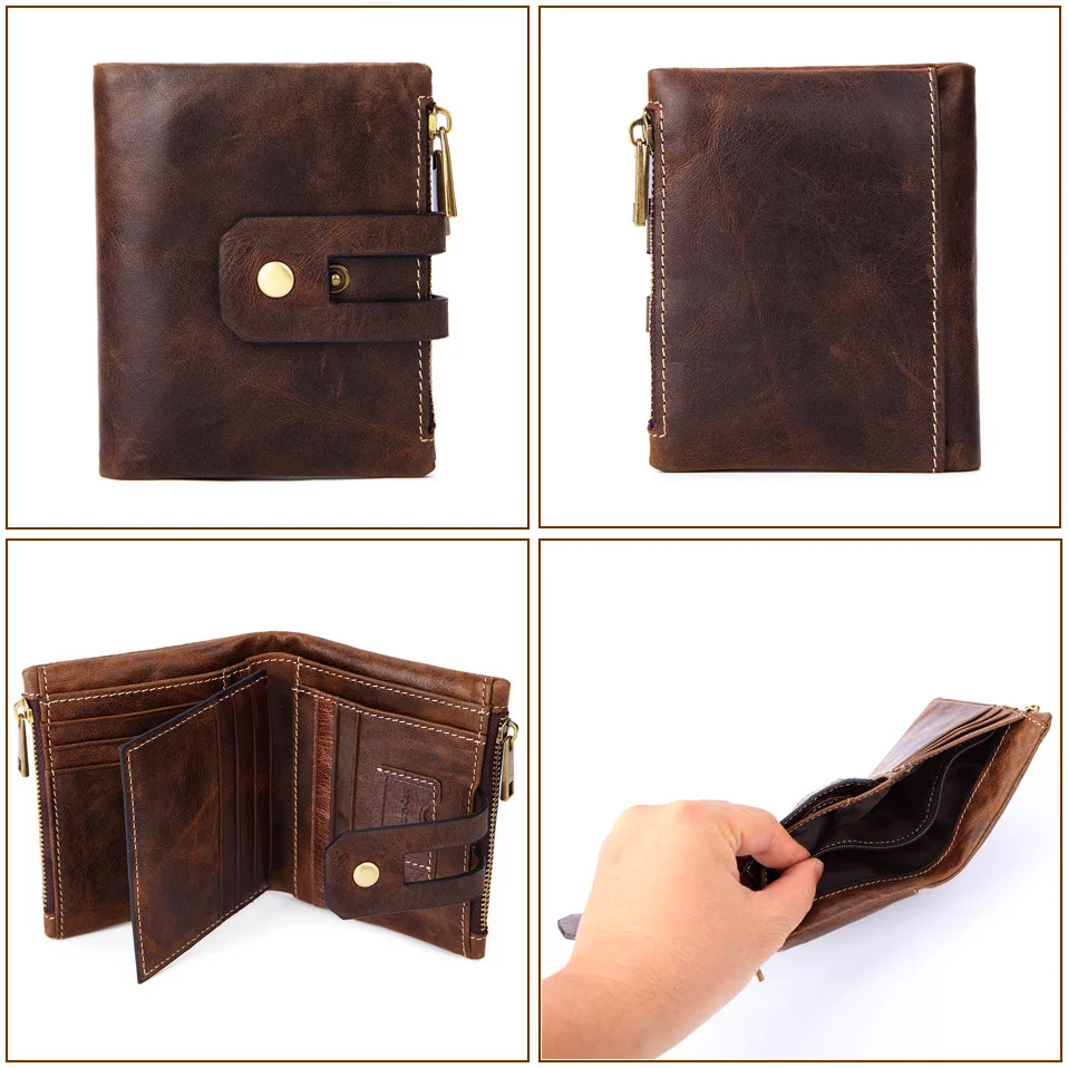 Мужской кошелек 2019 мужской короткий из натуральной кожи кошельки на молнии и