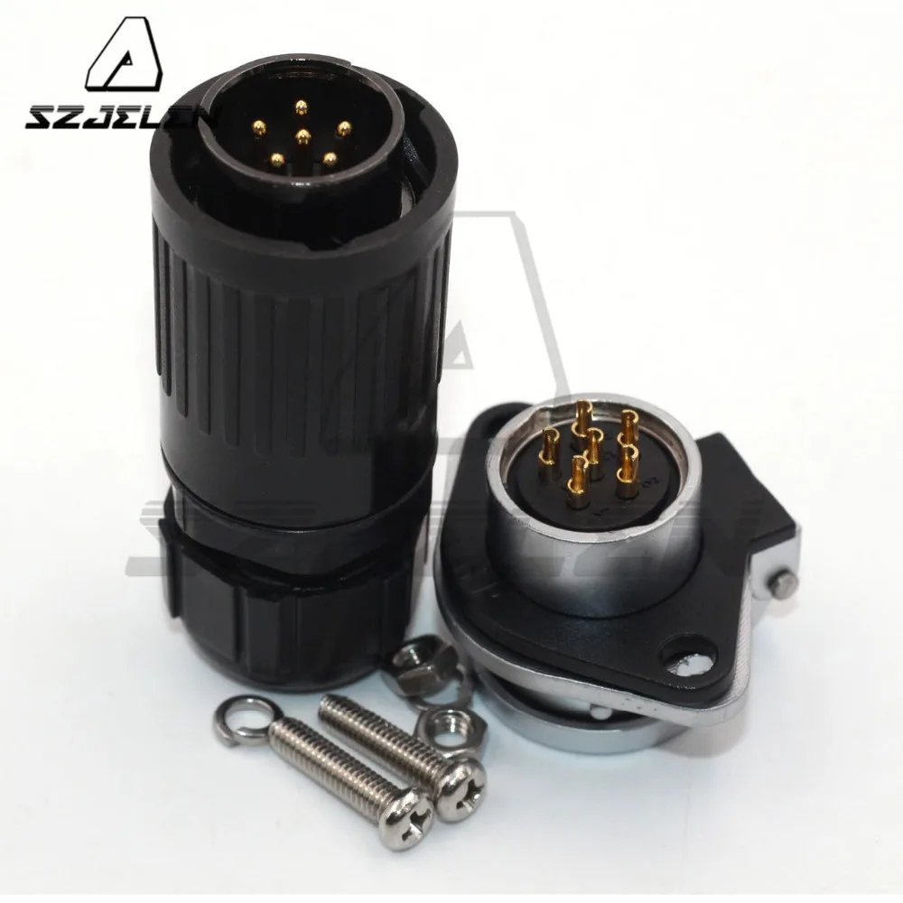 SZJELEN HP20 series 6 pin waterproof panel mount Aviation plug cable connectors Rated 15A | Обустройство дома