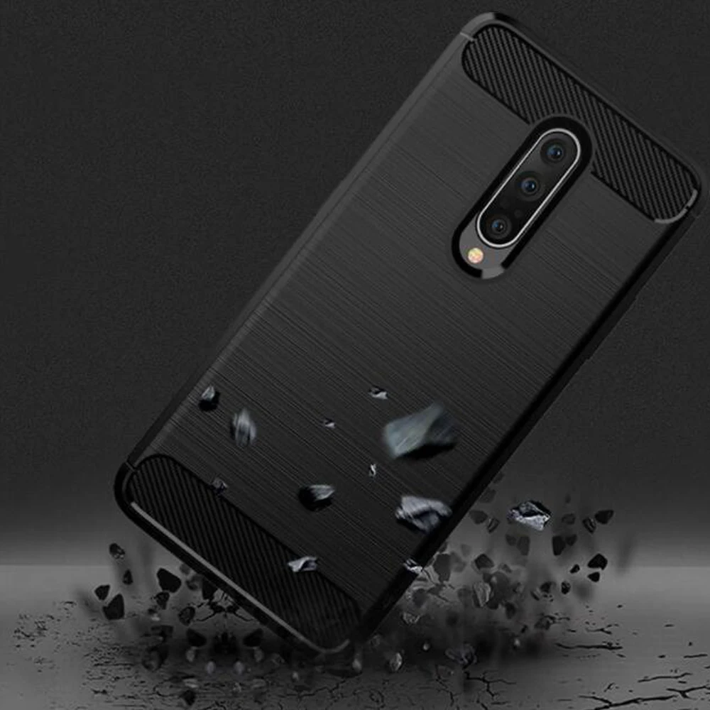 For Oneplus7 Pro Case Carbon Fiber TPU l-S Silicone soft cover Oneplus 7 Seven A7000 7Pro Phone Bag |