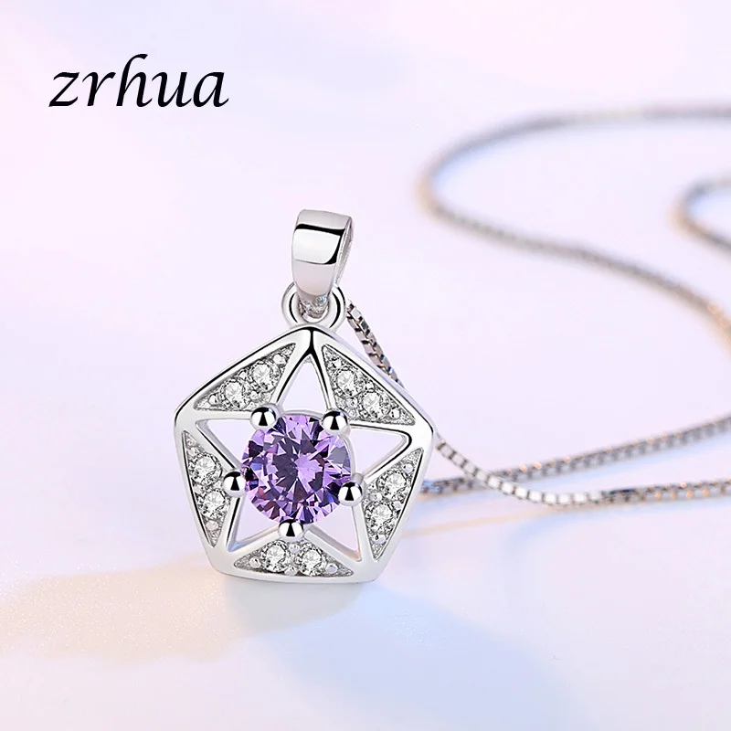 Новое поступление 2018 шикарное ожерелье ZRHUA из стерлингового серебра 925 пробы с