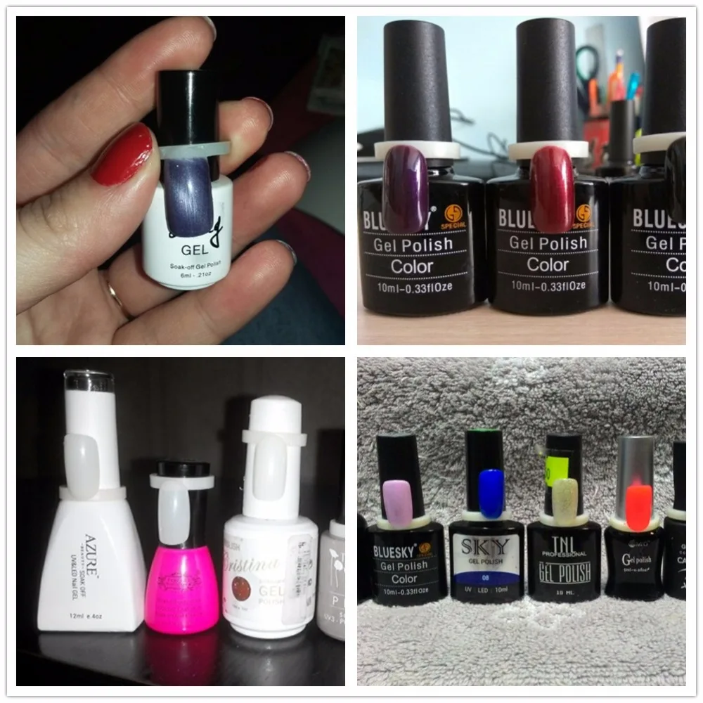 

WUF 50 Pcs Nail Polish UV Gel Color Pops Display Natural Nail Art Ring Style Nail Tips Chart Full Nail