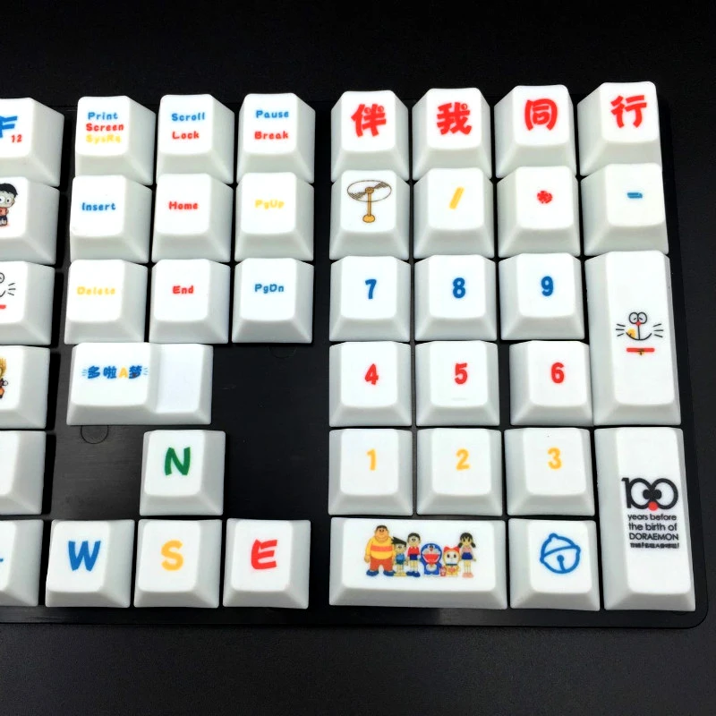 Японские клавиши Doraemon Languag PBT с верхним печатным рисунком набор ключей профиль
