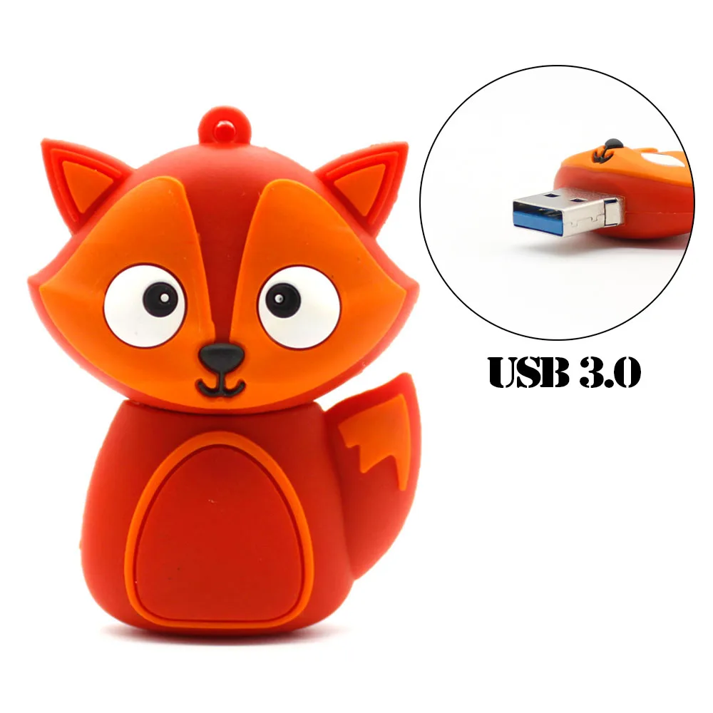 Мультфильм USB флеш накопитель с изображением лисенка флэш 32 ГБ 128 м 4 8 оперативной