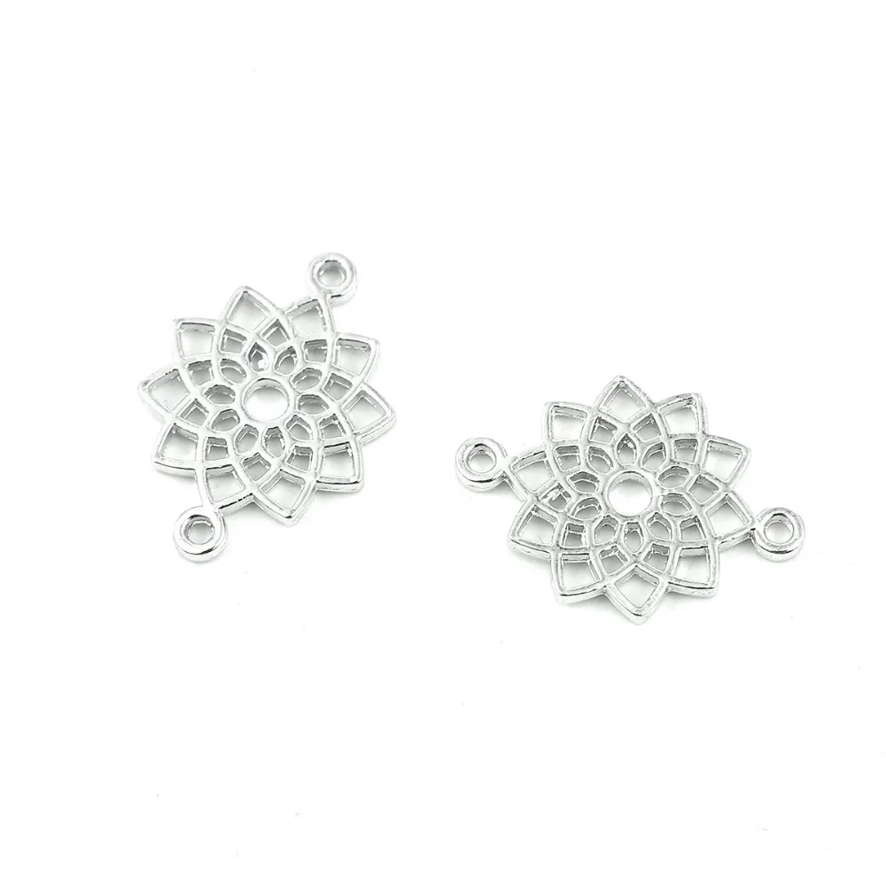 

DoreenBeads Zinc Based Alloy Connectors Jewelry Findings Hollow Flower Dull Metal Gold Color 20mm( 6/8") x 14mm( 4/8"), 100 PCs