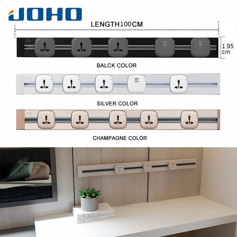 JOHO 100 см алюминиевая настенная розетка умный дом двойной USB порт зарядное