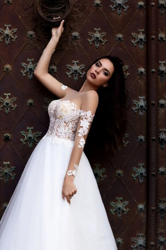 Vivian's Bridal 2019 Пышное многослойное Тюлевое ТРАПЕЦИЕВИДНОЕ свадебное платье