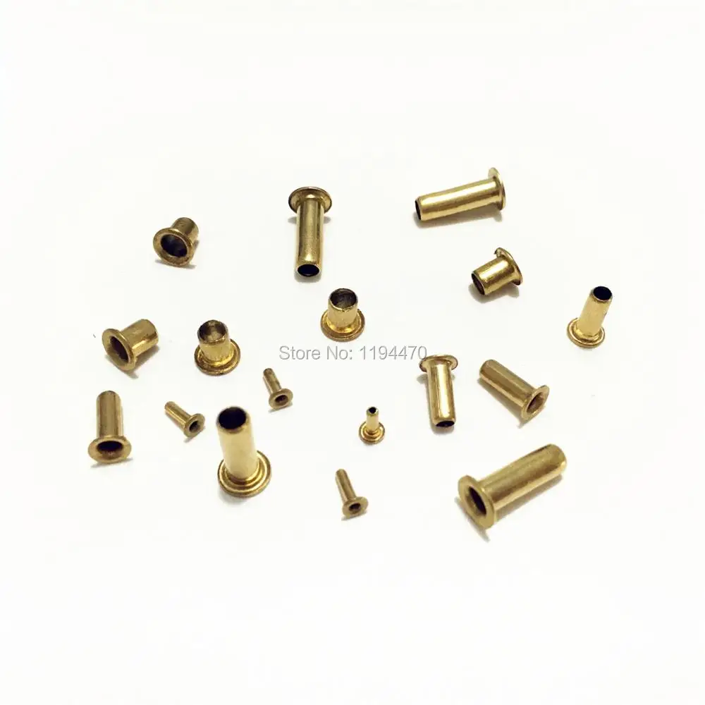 

500/1000pcs M2.5*3mm M2.5x3 mm Series Brass Garment Eyelets Rivet Nut Through Hole Rivets Embellishment Hollow Hole Grommet