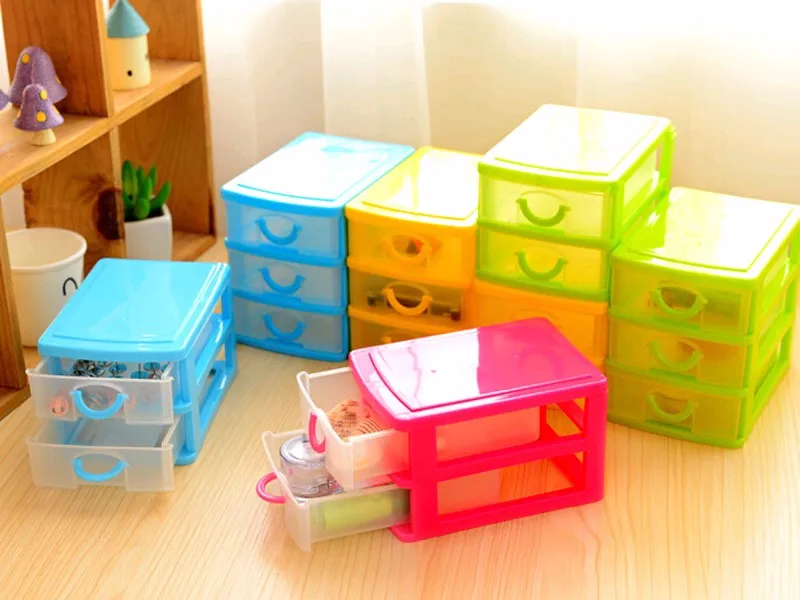 Мини Портативный бабочка макияж Настольный ящик для хранения пластиковый