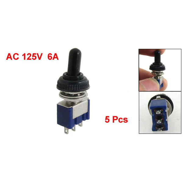 Промо-акция! 5 шт. AC 125V 6A ВКЛ./ВЫКЛ./вкл. 3 положения SPDT контакта тумблер с
