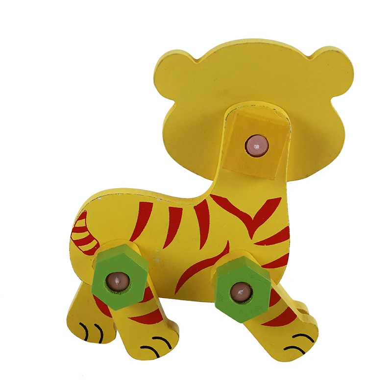 

Children Disassembly Blocks Toys Baby Combination Wooden Toys One Set Animals Knocked-down Assemble Toys