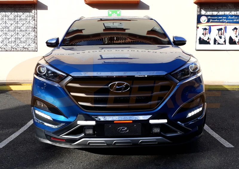 Для hyundai Tucson один проектор фары отличное Ультра яркое освещение CCFL ангельские глазки комплект Halo Кольцо