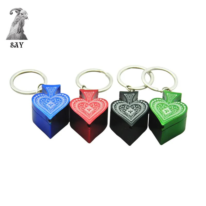 

SY Aluminum Alloy Metal Pipe Mini Portable Smoking Pipe Herb Tobacco Pipe With Key Chain Pipe Smoking Accessories