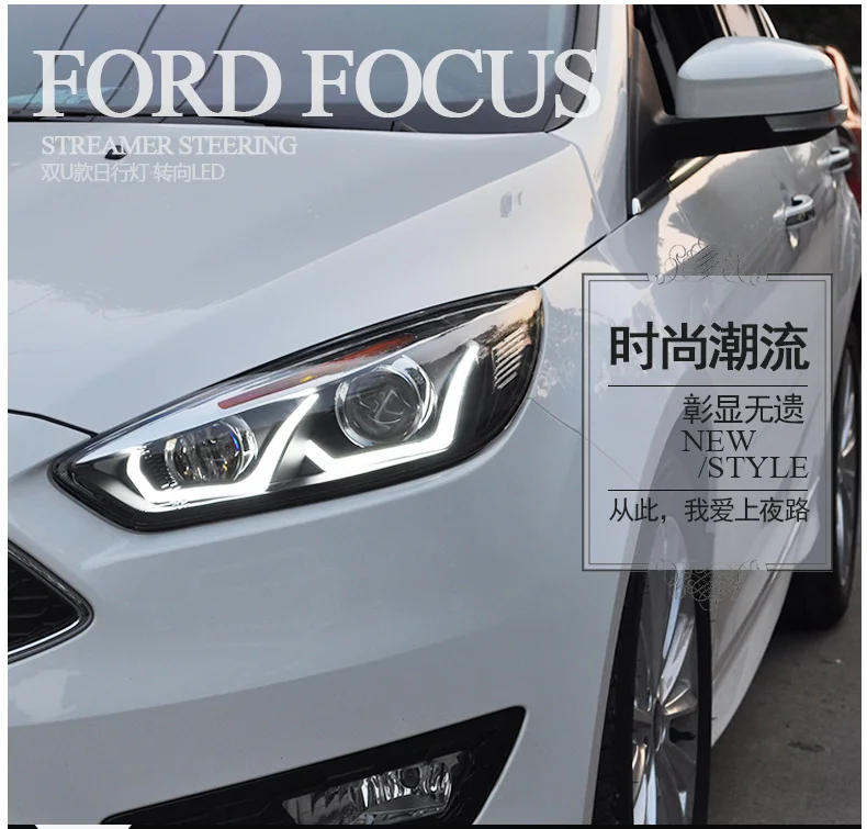 KOWELL стайлинга автомобилей для Ford Focus фары светодиодная фара для Focus Фокус R DRL Bi Xenon объектив высокого ближнего парковка Туман лампа