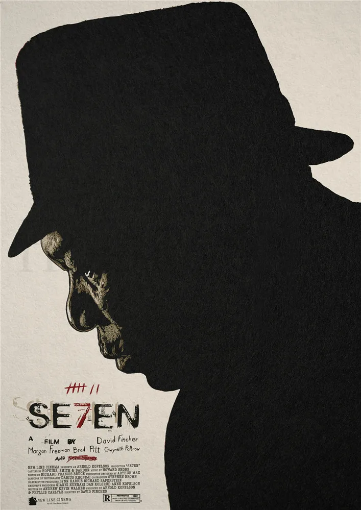 Se7en постеры кино стикеры Настенные белая бумага с покрытием печать высокое