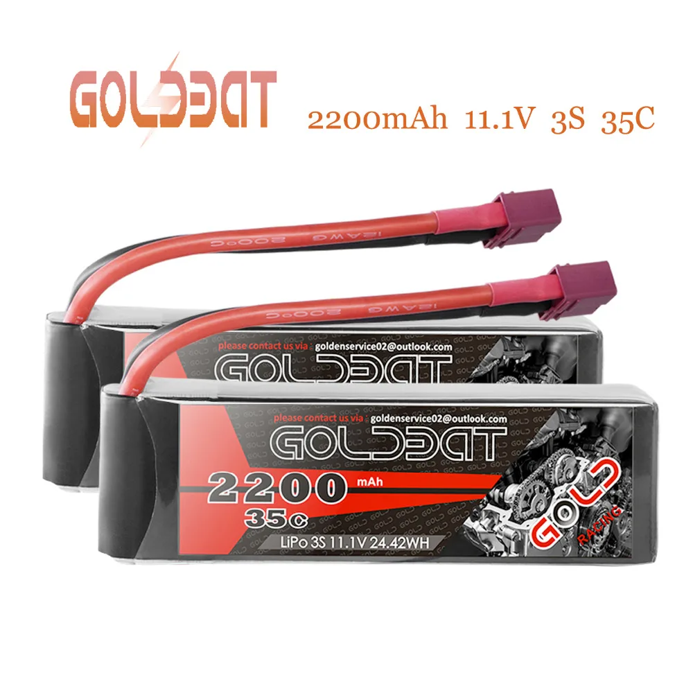 2 единицы GOLDBAT 3 S Lipo батарея RC 2200 мАч 11 1 В Drone зарядное устройство 35C с Deans Разъем для Truggy самолет Heli|Детали и