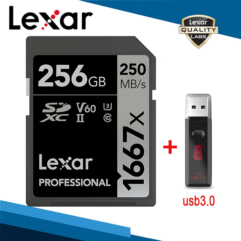 Sd карта Lexar 256 ГБ с картридером профессиональные SDXC 1667X карты и считыватели USB 3 0 UHS