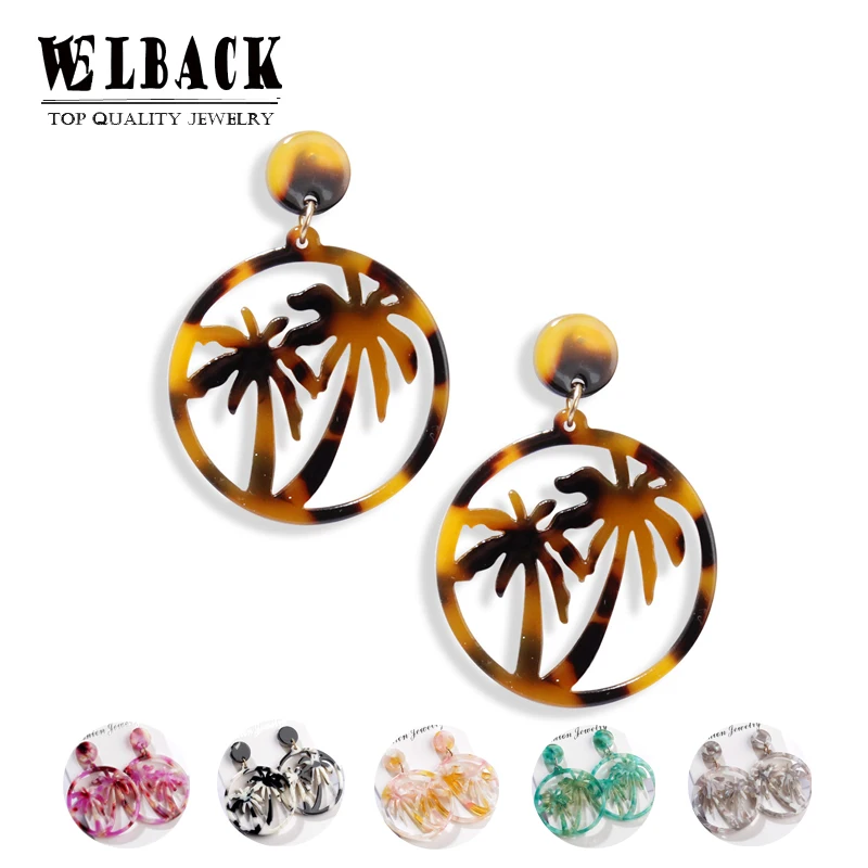 WELBACK корейские модные серьги-подвески с искусственным кокосовым деревом Женские