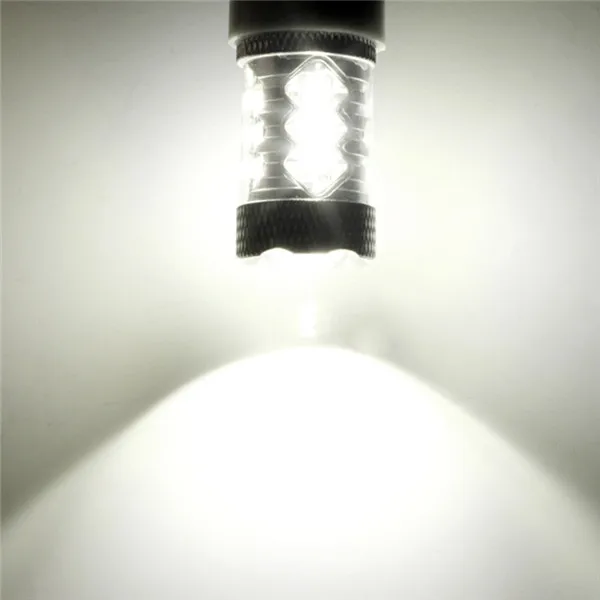 

2Pcs Hot Sale T20 7440 2Pin 16 LED 80W High Power Bright LED White Car Auto Fog DRL Backup Lights Lamp Bulb 12V