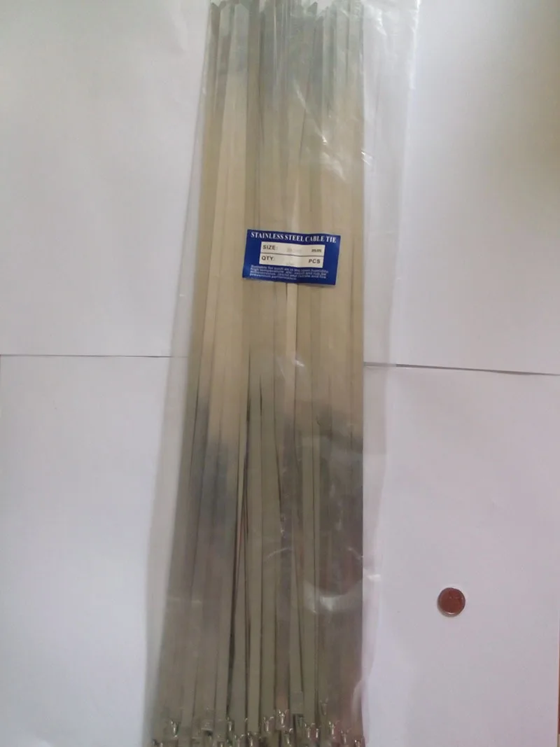 

100pcs 8mmx550mm STAINLESS STEEL ZIP CABLE TIES LOCK TIE WRAP