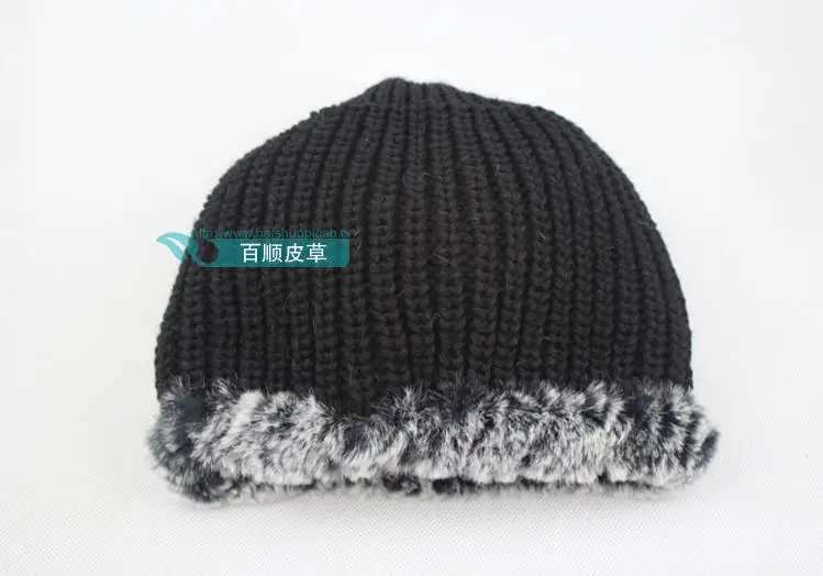 Зимняя женская шапка из кроличьего меха Рекс для защиты ушей трикотажная шерсти