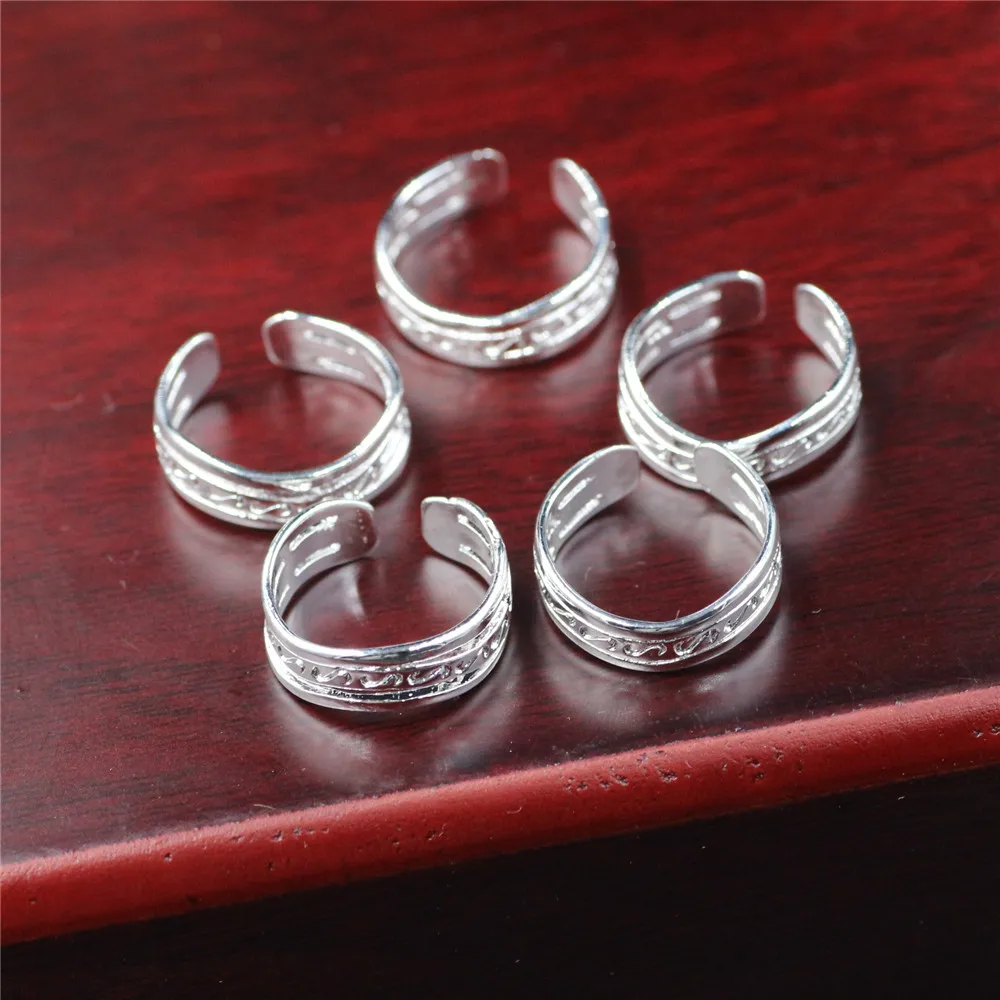 Кольцо женское серебряное в виде цветка 5 цветов J675|ring foot|women silver ringsopen ring |