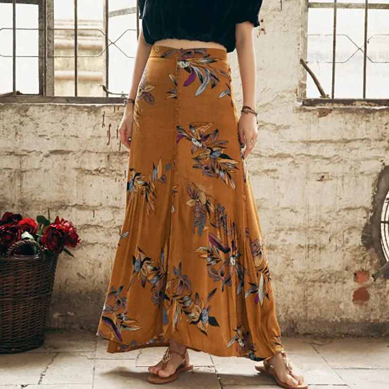2017 Бохо люди русалка юбки имперский Высокая талия праздник Лето тропические