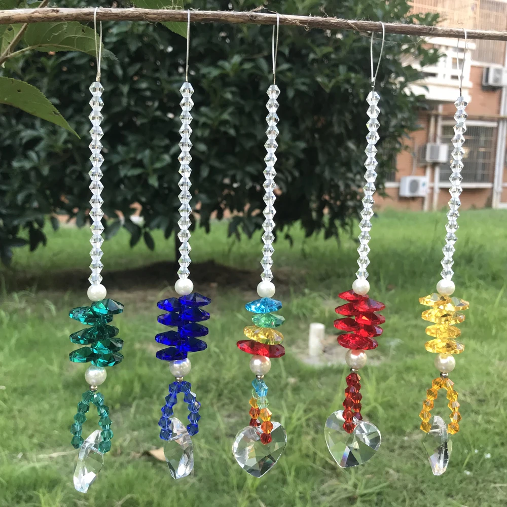 1 шт. Хрустальное стекло Чакра Сердце Suncatcher люстра призматические кристаллы