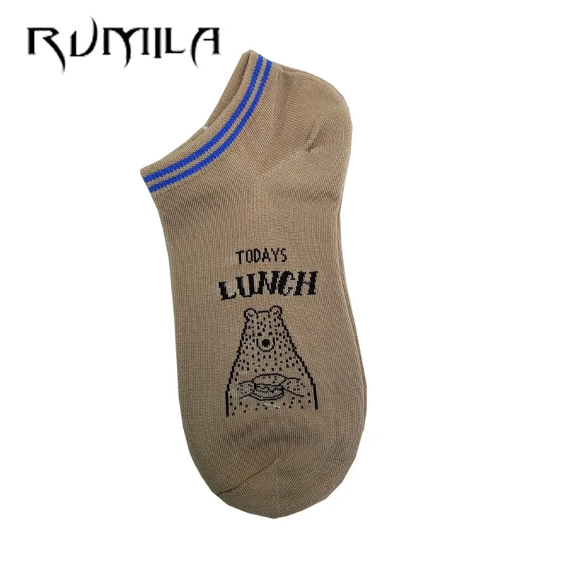 Теплые удобные хлопковые женские носки с котом из бамбукового волокна невидимые