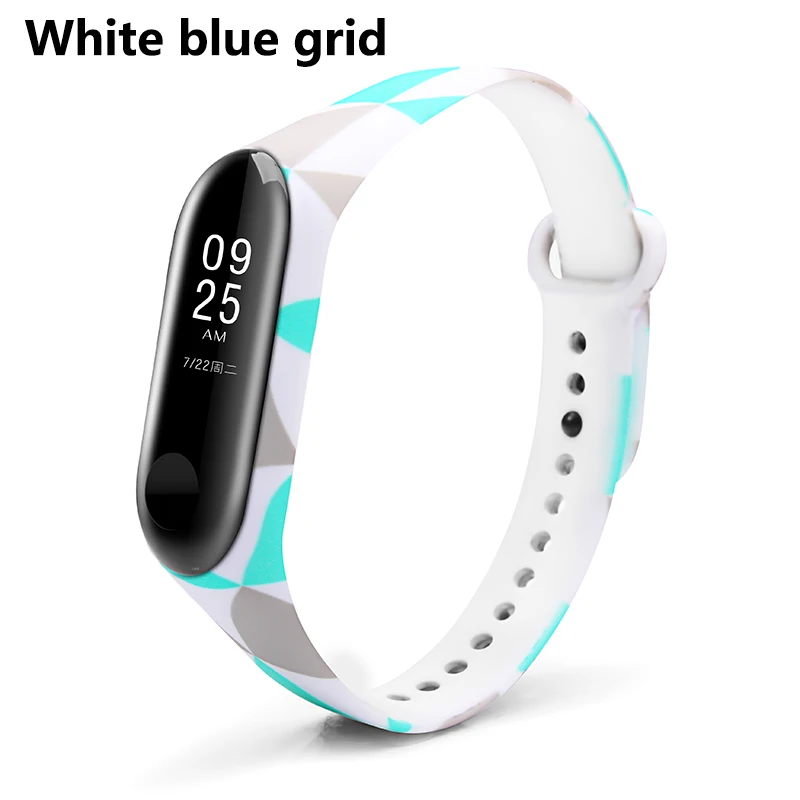 White and blue grid BOORUI ремешок Miband 3 pulsera удобный mi band 3 ремешок различные умные аксессуары ремешок для xiaomi mi band 3 браслет - Цвет: White and blue grid