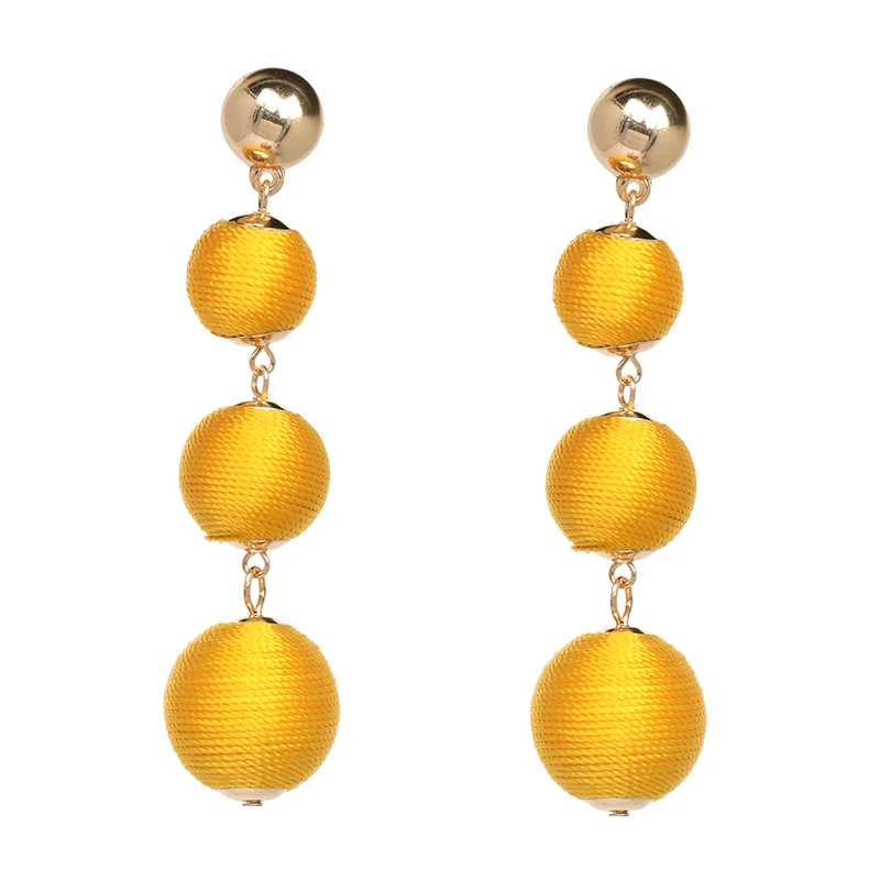 

JURAN Wholesale Fashion Jewelry Boho Tassel Earrings Women 2019 New Pom Pom Ethnic Handmade Drop Earrings Statement Brincos