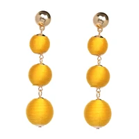juran wholesale fashion jewelry boho tassel earrings women 2019 new pom pom ethnic handmade drop earrings statement brincos